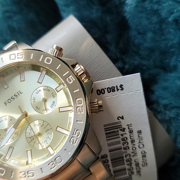 NEW Men's 22mm Gold stainless steel Fossil watch - Picture 3 of 10